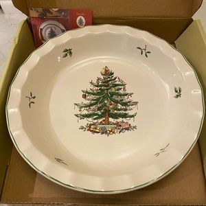 🎄Spode Christmas Tree Design Pie Dish - Brand New in Box!
